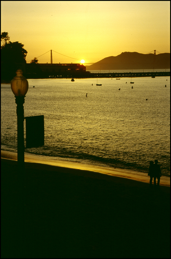 Couple under the sunset