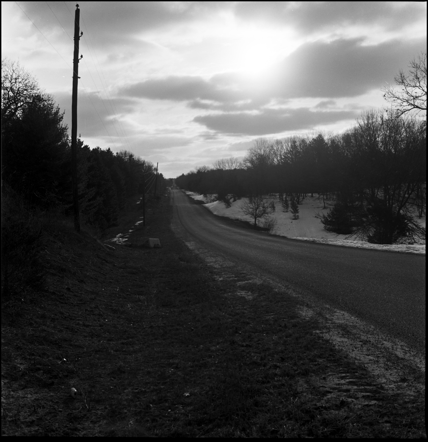 Along the side of the road