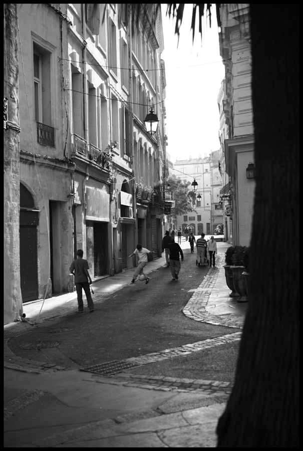 In the street