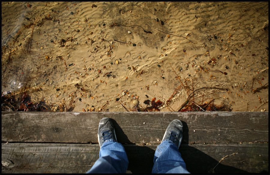 Looking down