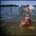Grace swimming in Goose Lake