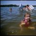 Grace swimming in Goose Lake